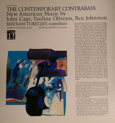 Bertram Turetzky, John Cage, Pauline Oliveros, Ben Johnston / Contemporary Contrabass