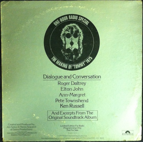 Roger Daltrey, Elton John, Ann-Margret, Pete Townshend / Making Of “Tommy” 1975, One-Hour Radio Special